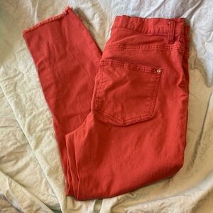 NOBO Women's Vibrant Red Ankle Jeans